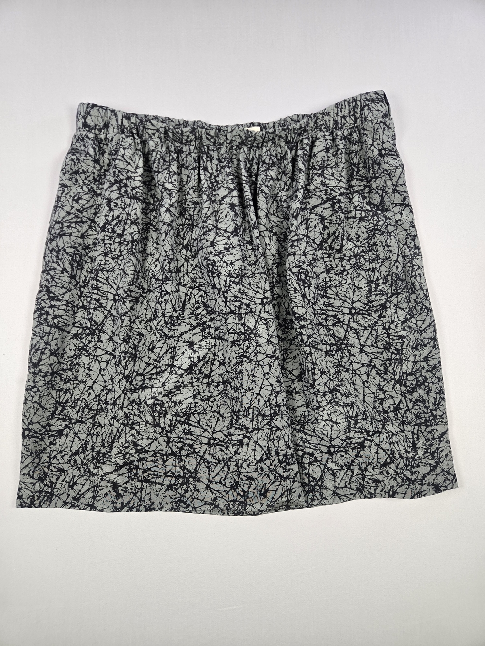 Silence + Noise Silk Abstract Mini Skirt L 80s Grunge Goth
